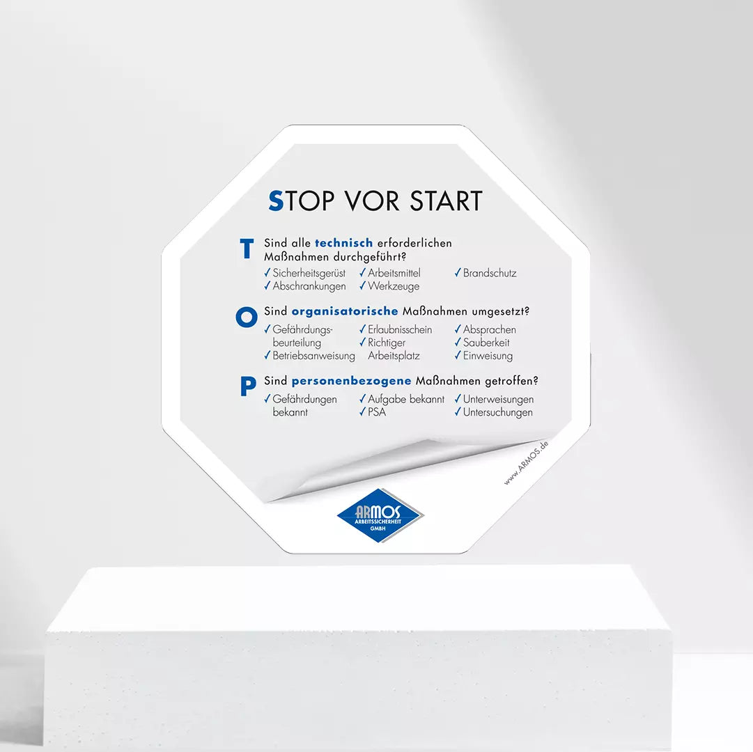 Stoppkarte – Stop vor Start mit der LMRA